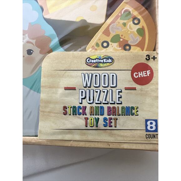 Creative Kids‎ Wood Puzzle Stack and Balance Toy Set Chef Pretend Food New NIB - Picture 10 of 10